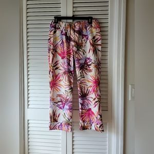 Lena Gabrielle Womens Colorful cropped pull on cuffed stretch pants sz 10
